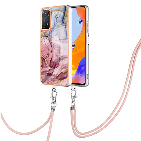 Custodia Silicone Gel Morbida Fantasia Modello Cover con Cinghia Cordino Mano YB1 per Xiaomi Redmi Note 11 Pro 5G Multicolore