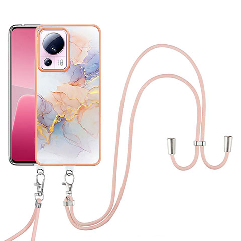 Custodia Silicone Gel Morbida Fantasia Modello Cover con Cinghia Cordino Mano YB3 per Xiaomi Mi 12 Lite NE 5G Lavanda