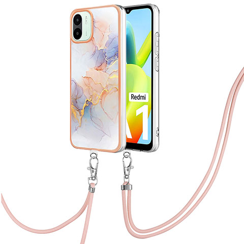 Custodia Silicone Gel Morbida Fantasia Modello Cover con Cinghia Cordino Mano YB3 per Xiaomi Redmi A2 Plus Lavanda