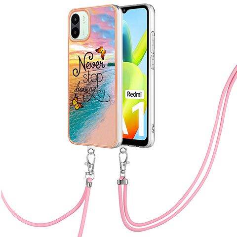 Custodia Silicone Gel Morbida Fantasia Modello Cover con Cinghia Cordino Mano YB3 per Xiaomi Redmi A2 Plus Multicolore