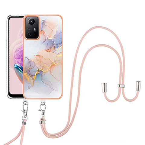 Custodia Silicone Gel Morbida Fantasia Modello Cover con Cinghia Cordino Mano YB3 per Xiaomi Redmi Note 12S Lavanda