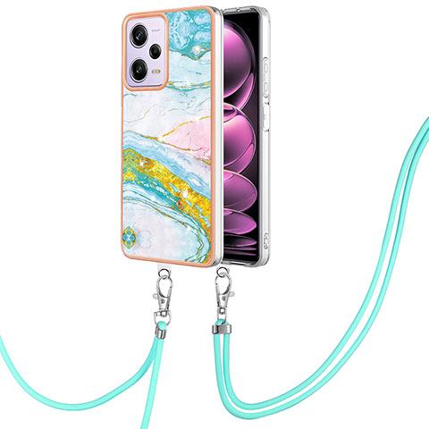 Custodia Silicone Gel Morbida Fantasia Modello Cover con Cinghia Cordino Mano YB5 per Xiaomi Redmi Note 12 Pro 5G Colorato