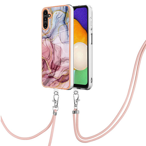 Custodia Silicone Gel Morbida Fantasia Modello Cover con Cinghia Cordino Mano YB7 per Samsung Galaxy A13 5G Multicolore