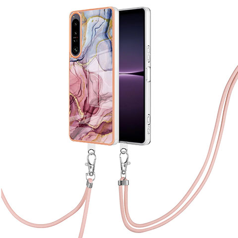 Custodia Silicone Gel Morbida Fantasia Modello Cover con Cinghia Cordino Mano YB7 per Sony Xperia 1 IV Multicolore