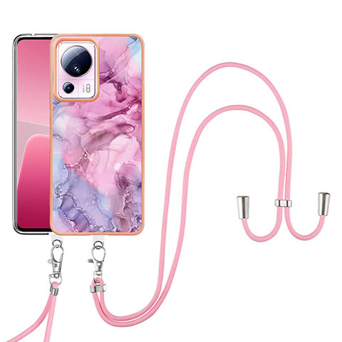 Custodia Silicone Gel Morbida Fantasia Modello Cover con Cinghia Cordino Mano YB7 per Xiaomi Mi 12 Lite NE 5G Lavanda