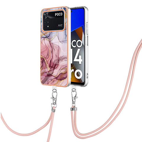 Custodia Silicone Gel Morbida Fantasia Modello Cover con Cinghia Cordino Mano YB7 per Xiaomi Poco M4 Pro 4G Multicolore