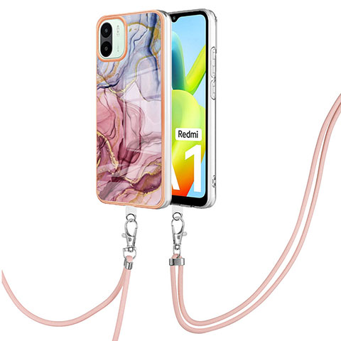 Custodia Silicone Gel Morbida Fantasia Modello Cover con Cinghia Cordino Mano YB7 per Xiaomi Redmi A2 Plus Multicolore