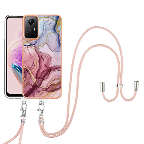 Custodia Silicone Gel Morbida Fantasia Modello Cover con Cinghia Cordino Mano YB7 per Xiaomi Redmi Note 12S Multicolore