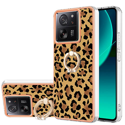 Custodia Silicone Gel Morbida Fantasia Modello Cover con Cinghia Cordino Mano YB8 per Xiaomi Mi 13T 5G Marrone