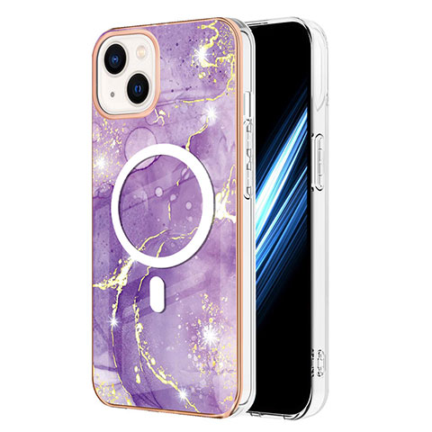 Custodia Silicone Gel Morbida Fantasia Modello Cover con Mag-Safe Magnetic per Apple iPhone 13 Viola