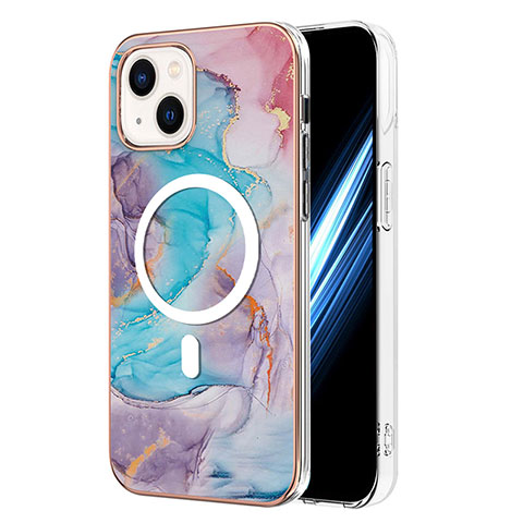 Custodia Silicone Gel Morbida Fantasia Modello Cover con Mag-Safe Magnetic per Apple iPhone 14 Blu