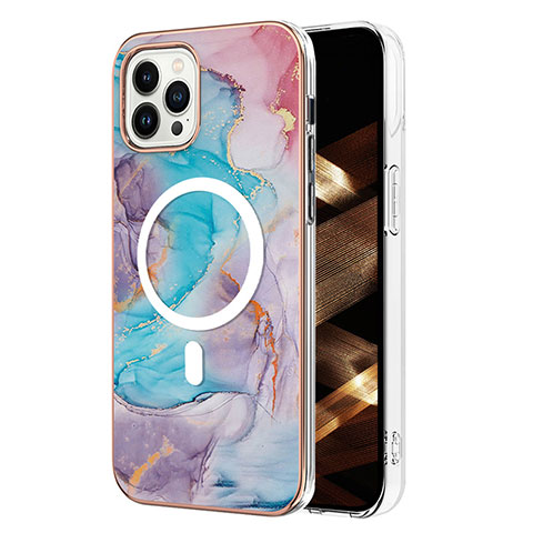 Custodia Silicone Gel Morbida Fantasia Modello Cover con Mag-Safe Magnetic per Apple iPhone 14 Pro Max Blu