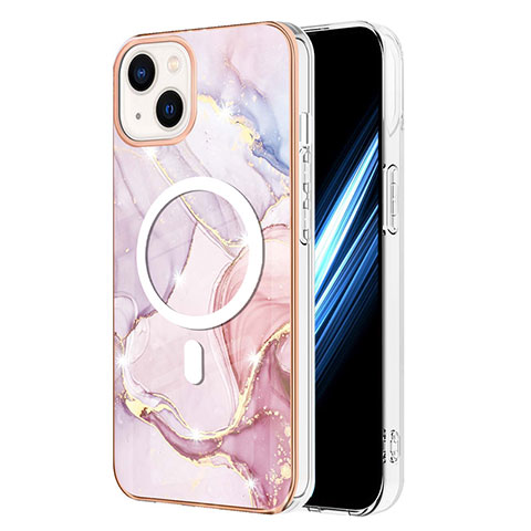 Custodia Silicone Gel Morbida Fantasia Modello Cover con Mag-Safe Magnetic per Apple iPhone 15 Plus Lavanda