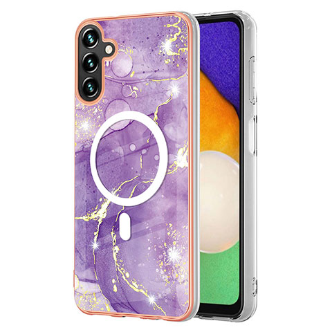 Custodia Silicone Gel Morbida Fantasia Modello Cover con Mag-Safe Magnetic per Samsung Galaxy A34 5G Viola