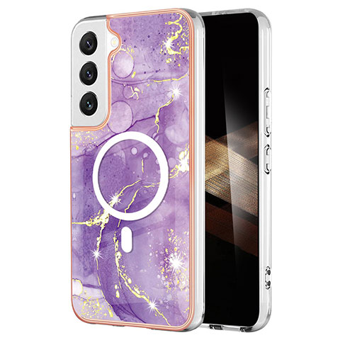 Custodia Silicone Gel Morbida Fantasia Modello Cover con Mag-Safe Magnetic per Samsung Galaxy S24 5G Viola