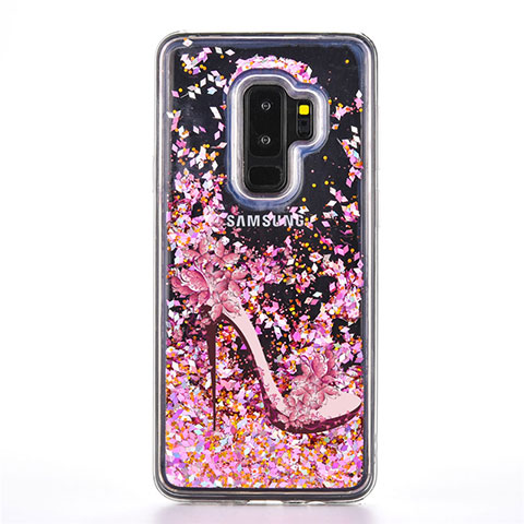 Custodia Silicone Gel Morbida Fantasia Modello Cover K01 per Samsung Galaxy S9 Plus Oro Rosa