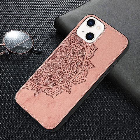 Custodia Silicone Gel Morbida Fantasia Modello Cover S01 per Apple iPhone 13 Mini Oro Rosa