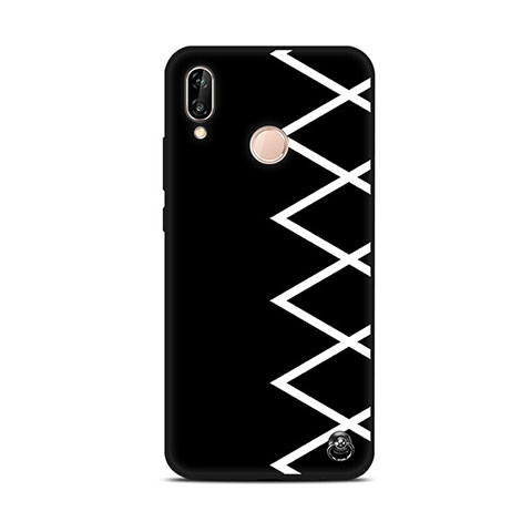 Custodia Silicone Gel Morbida Fantasia Modello Cover S01 per Huawei P20 Lite Nero