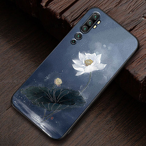 Custodia Silicone Gel Morbida Fantasia Modello Cover S01 per Xiaomi Mi Note 10 Pro Grigio Scuro