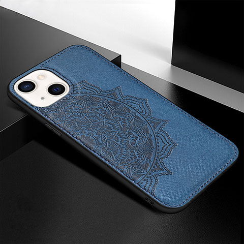 Custodia Silicone Gel Morbida Fantasia Modello Cover S05 per Apple iPhone 14 Plus Blu