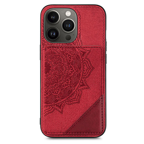 Custodia Silicone Gel Morbida Fantasia Modello Cover S06 per Apple iPhone 13 Pro Rosso