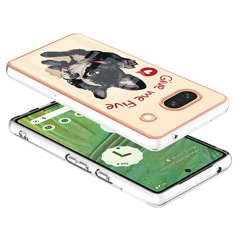 Custodia Silicone Gel Morbida Fantasia Modello Cover SD7 per Google Pixel 7a 5G Khaki