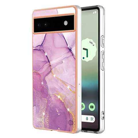 Custodia Silicone Gel Morbida Fantasia Modello Cover Y01B per Google Pixel 6a 5G Lavanda