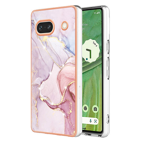 Custodia Silicone Gel Morbida Fantasia Modello Cover Y01B per Google Pixel 7a 5G Rosa