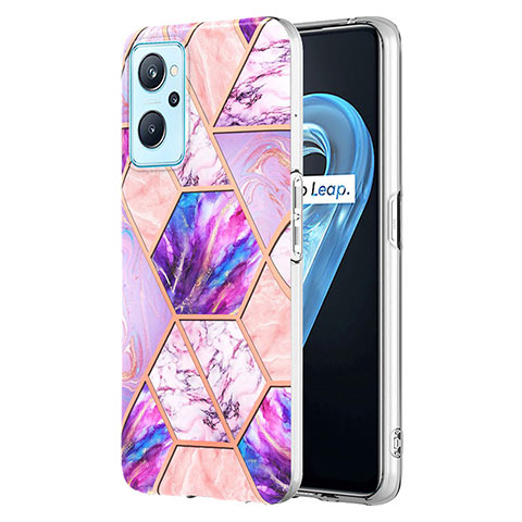 Custodia Silicone Gel Morbida Fantasia Modello Cover Y01B per Oppo A96 4G Lavanda