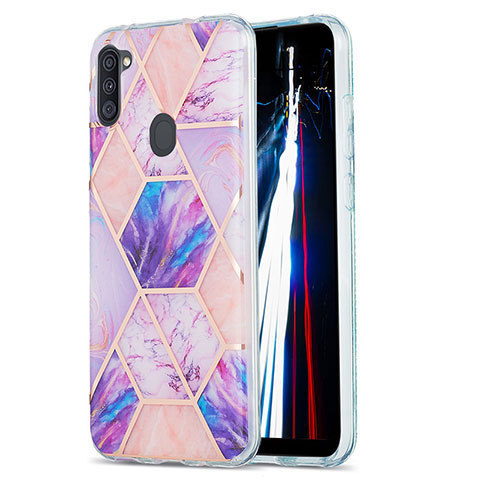 Custodia Silicone Gel Morbida Fantasia Modello Cover Y01B per Samsung Galaxy A11 Lavanda