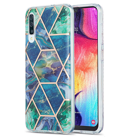 Custodia Silicone Gel Morbida Fantasia Modello Cover Y01B per Samsung Galaxy A30S Verde Notte