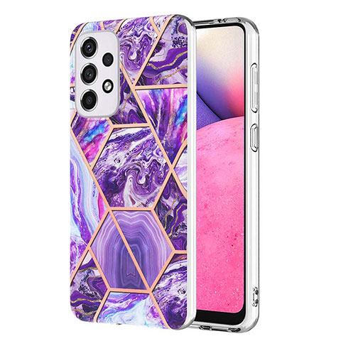 Custodia Silicone Gel Morbida Fantasia Modello Cover Y01B per Samsung Galaxy A33 5G Viola