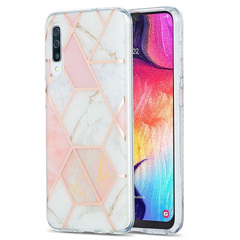 Custodia Silicone Gel Morbida Fantasia Modello Cover Y01B per Samsung Galaxy A50S Rosa