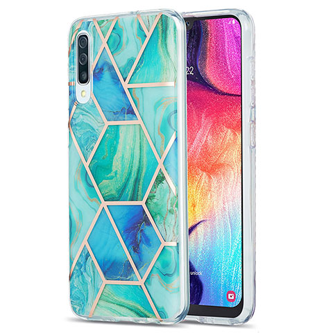 Custodia Silicone Gel Morbida Fantasia Modello Cover Y01B per Samsung Galaxy A50S Verde