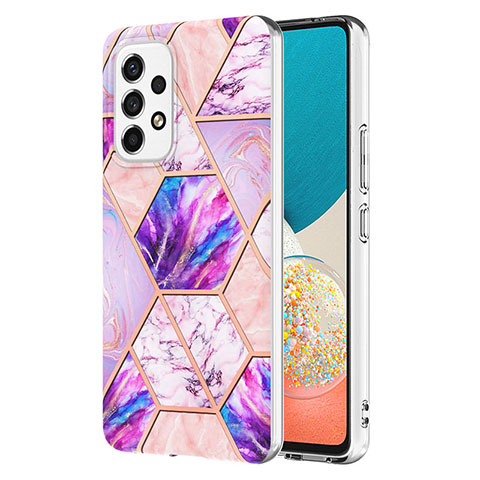 Custodia Silicone Gel Morbida Fantasia Modello Cover Y01B per Samsung Galaxy A53 5G Lavanda