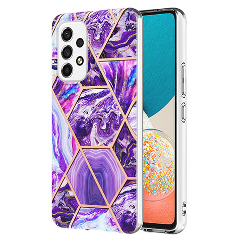 Custodia Silicone Gel Morbida Fantasia Modello Cover Y01B per Samsung Galaxy A53 5G Viola