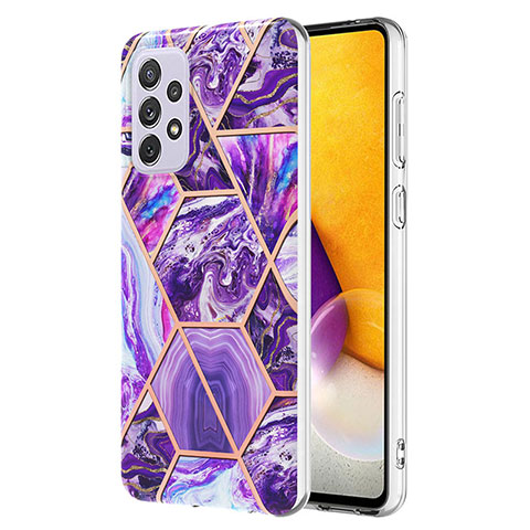 Custodia Silicone Gel Morbida Fantasia Modello Cover Y01B per Samsung Galaxy A73 5G Viola