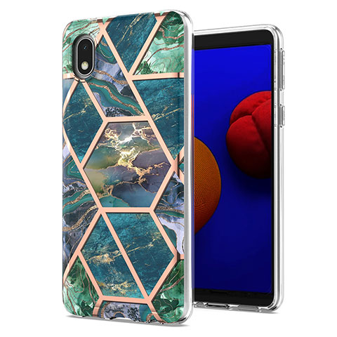 Custodia Silicone Gel Morbida Fantasia Modello Cover Y01B per Samsung Galaxy M01 Core Verde Notte