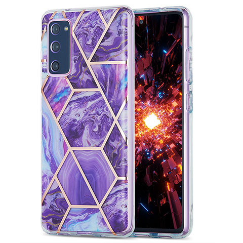 Custodia Silicone Gel Morbida Fantasia Modello Cover Y01B per Samsung Galaxy S20 Lite 5G Viola