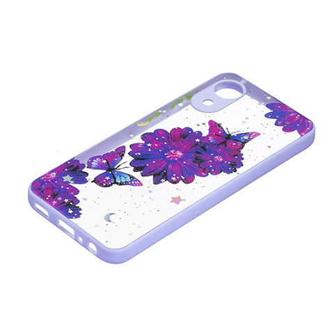 Custodia Silicone Gel Morbida Fantasia Modello Cover Y01X per Samsung Galaxy A03 Core Viola