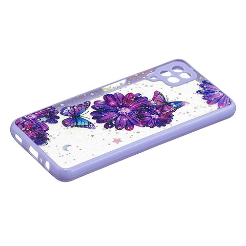 Custodia Silicone Gel Morbida Fantasia Modello Cover Y01X per Samsung Galaxy F12 Viola