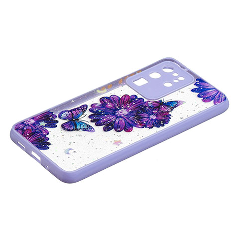 Custodia Silicone Gel Morbida Fantasia Modello Cover Y01X per Samsung Galaxy S20 Ultra 5G Viola