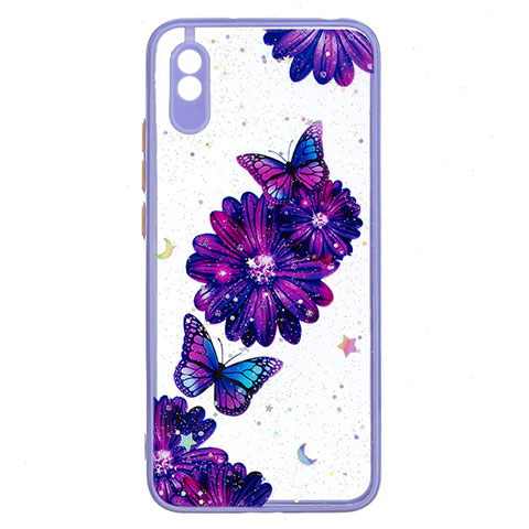 Custodia Silicone Gel Morbida Fantasia Modello Cover Y01X per Xiaomi Redmi 9i Viola