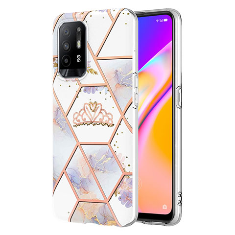 Custodia Silicone Gel Morbida Fantasia Modello Cover Y02B per Oppo F19 Pro+ Plus 5G Grigio