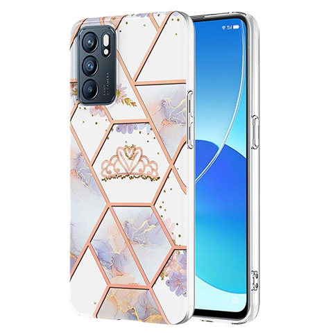 Custodia Silicone Gel Morbida Fantasia Modello Cover Y02B per Oppo Reno6 5G Grigio