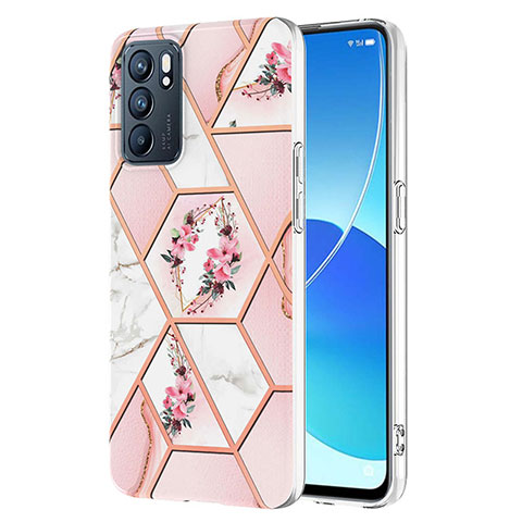 Custodia Silicone Gel Morbida Fantasia Modello Cover Y02B per Oppo Reno6 5G Rosa