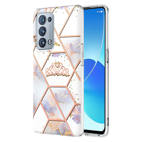 Custodia Silicone Gel Morbida Fantasia Modello Cover Y02B per Oppo Reno6 Pro 5G Grigio