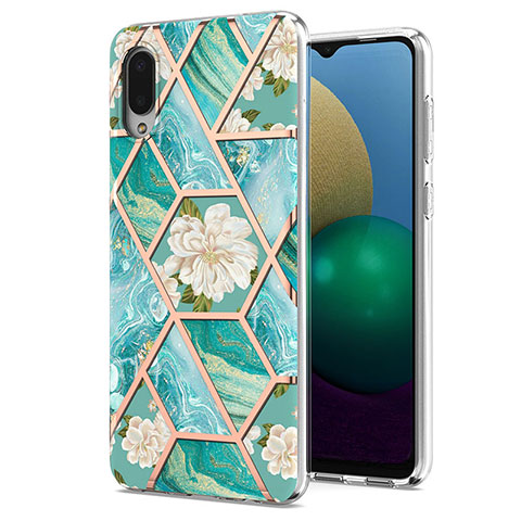 Custodia Silicone Gel Morbida Fantasia Modello Cover Y02B per Samsung Galaxy A02 Verde