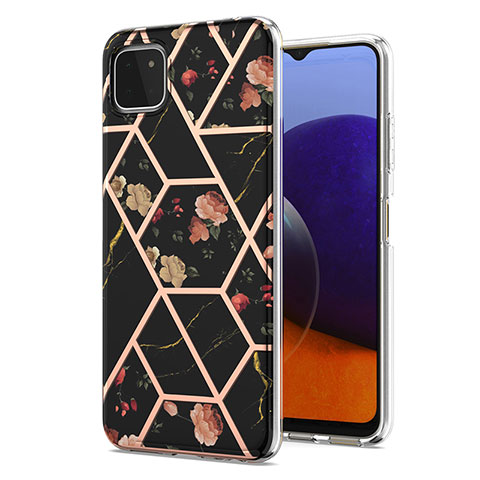 Custodia Silicone Gel Morbida Fantasia Modello Cover Y02B per Samsung Galaxy A22s 5G Nero