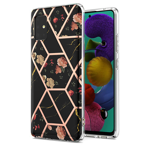 Custodia Silicone Gel Morbida Fantasia Modello Cover Y02B per Samsung Galaxy A51 5G Nero